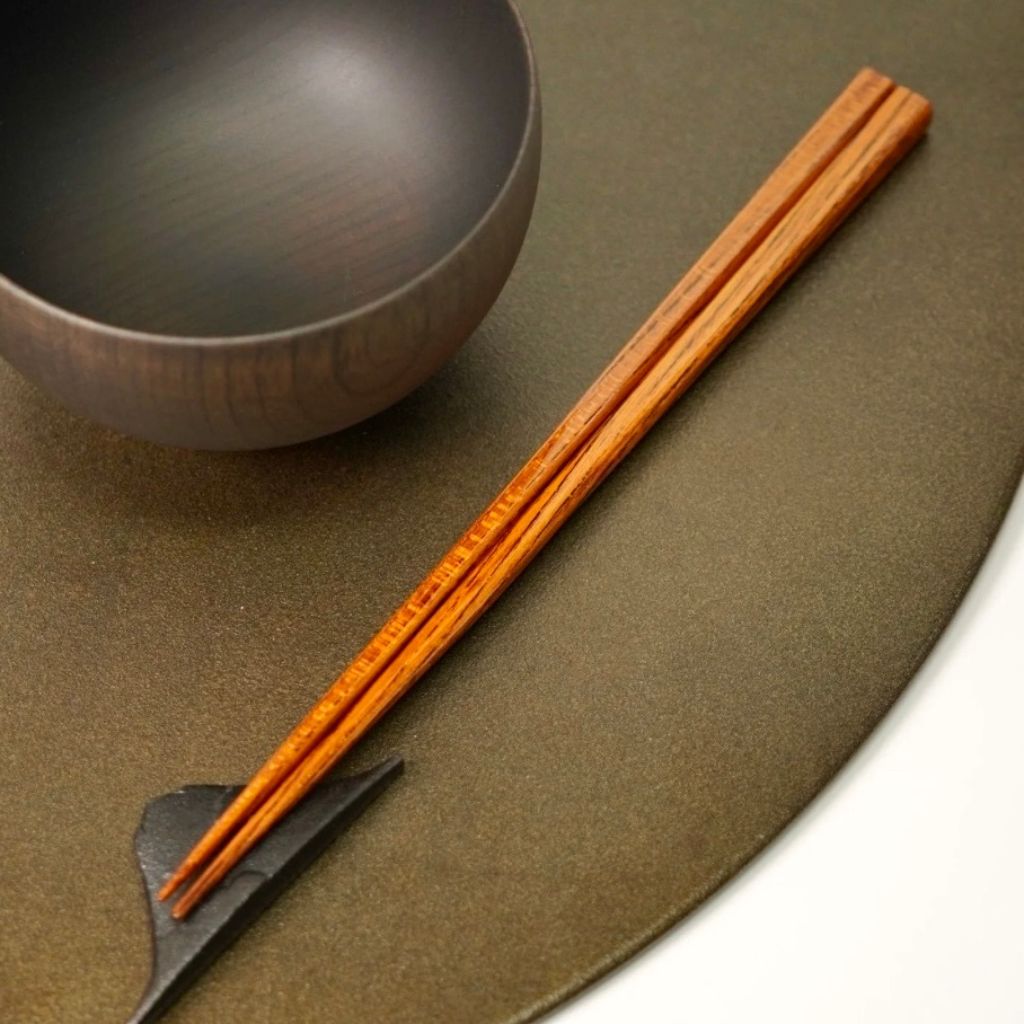 西坂良市作 箸 欅 摺り漆