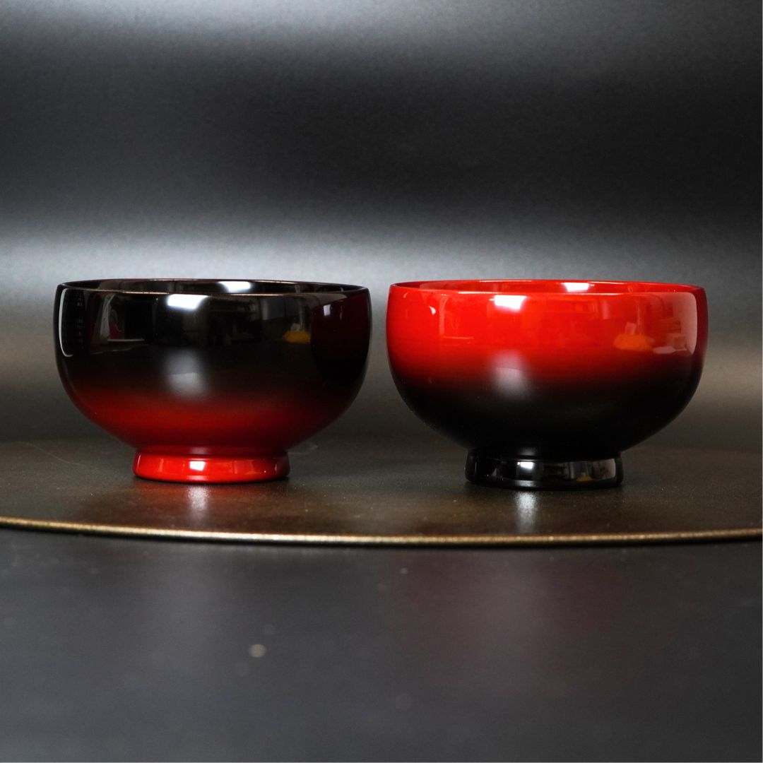 山中 ぼかし夫婦椀 – 漆器 高翆