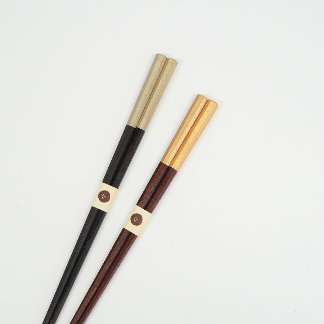 越前 先八角黒檀紫檀箸 (22cm/23.5cm)