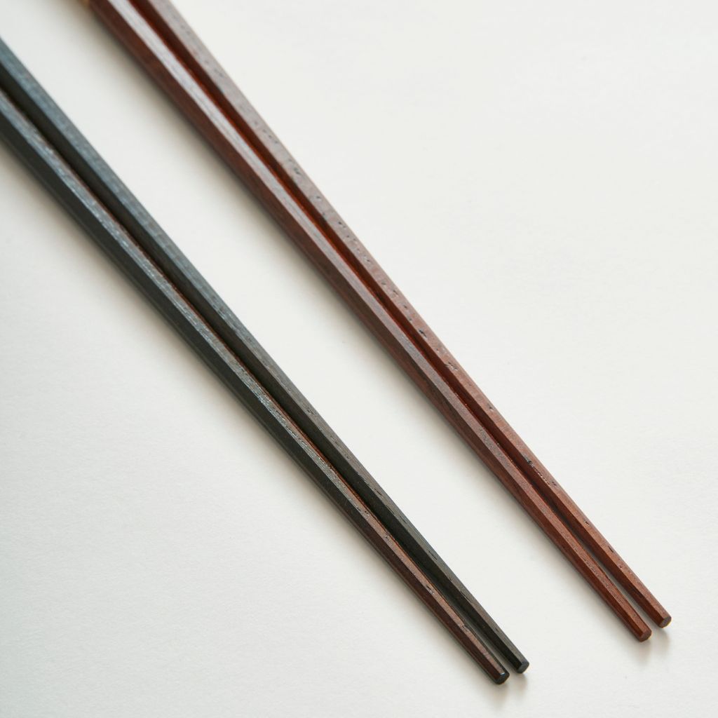 越前 先八角黒檀紫檀夫婦箸 (22cm/23.5cm)