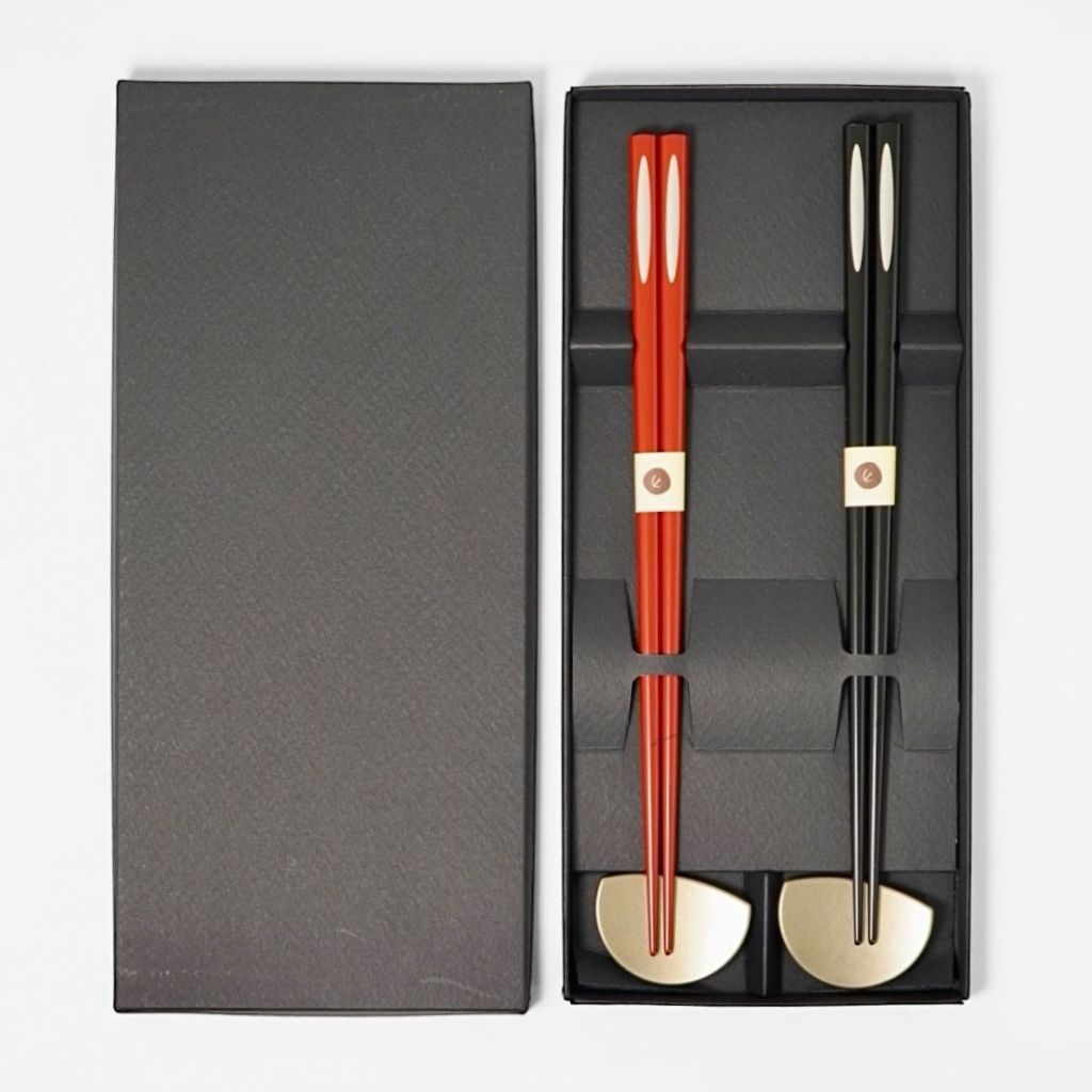 越前 月の雫 箸置付夫婦箸