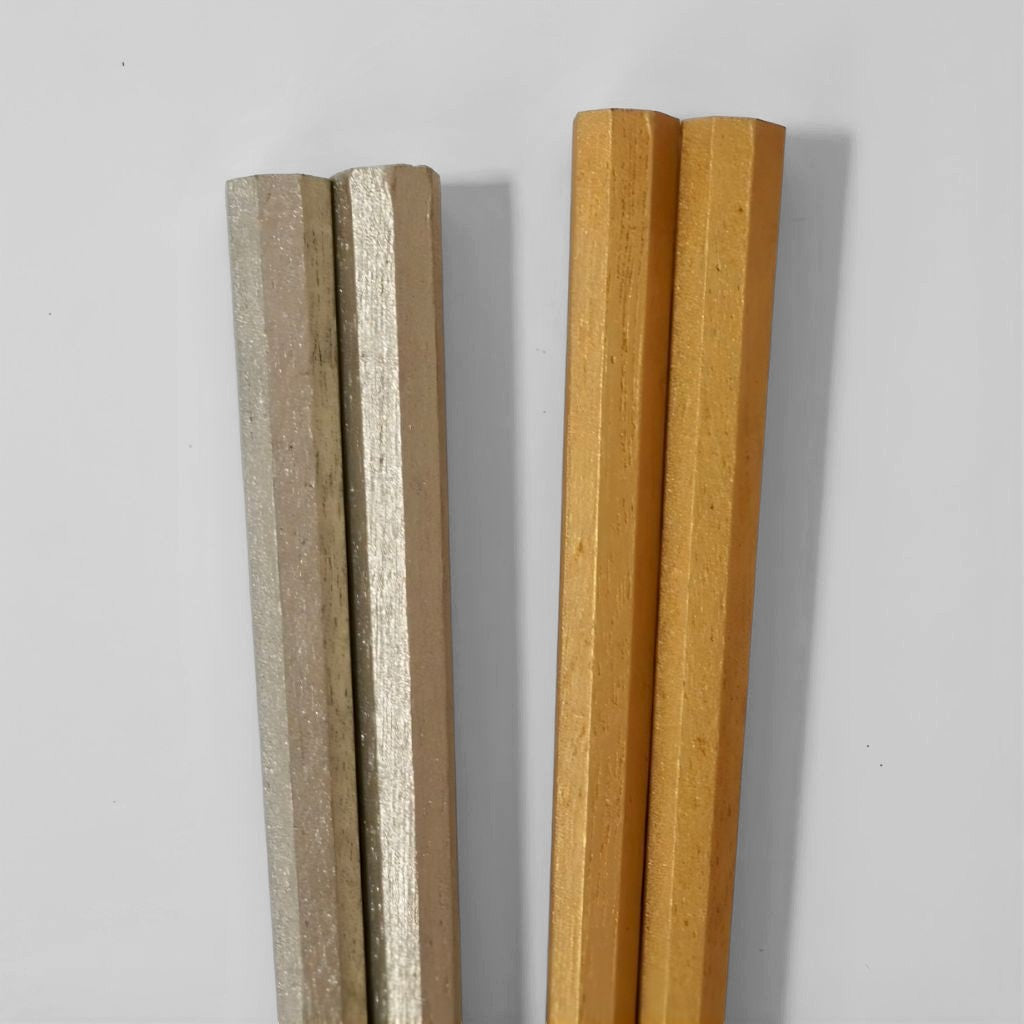 八角金銀夫婦箸 輪型箸置付