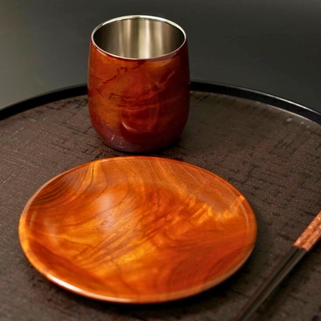 漆磨 2重ロックカップ 白檀 ダルマ