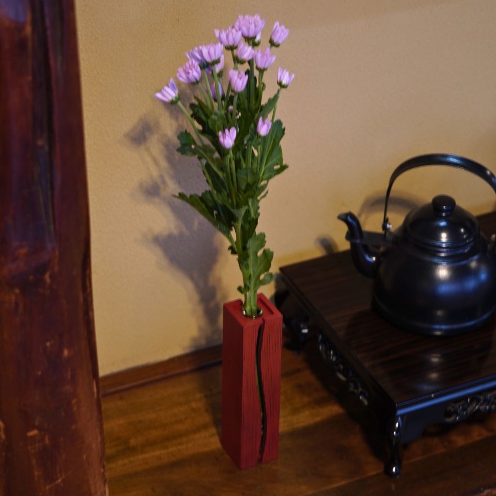 漆塗り 一輪挿し ライン花生 根来