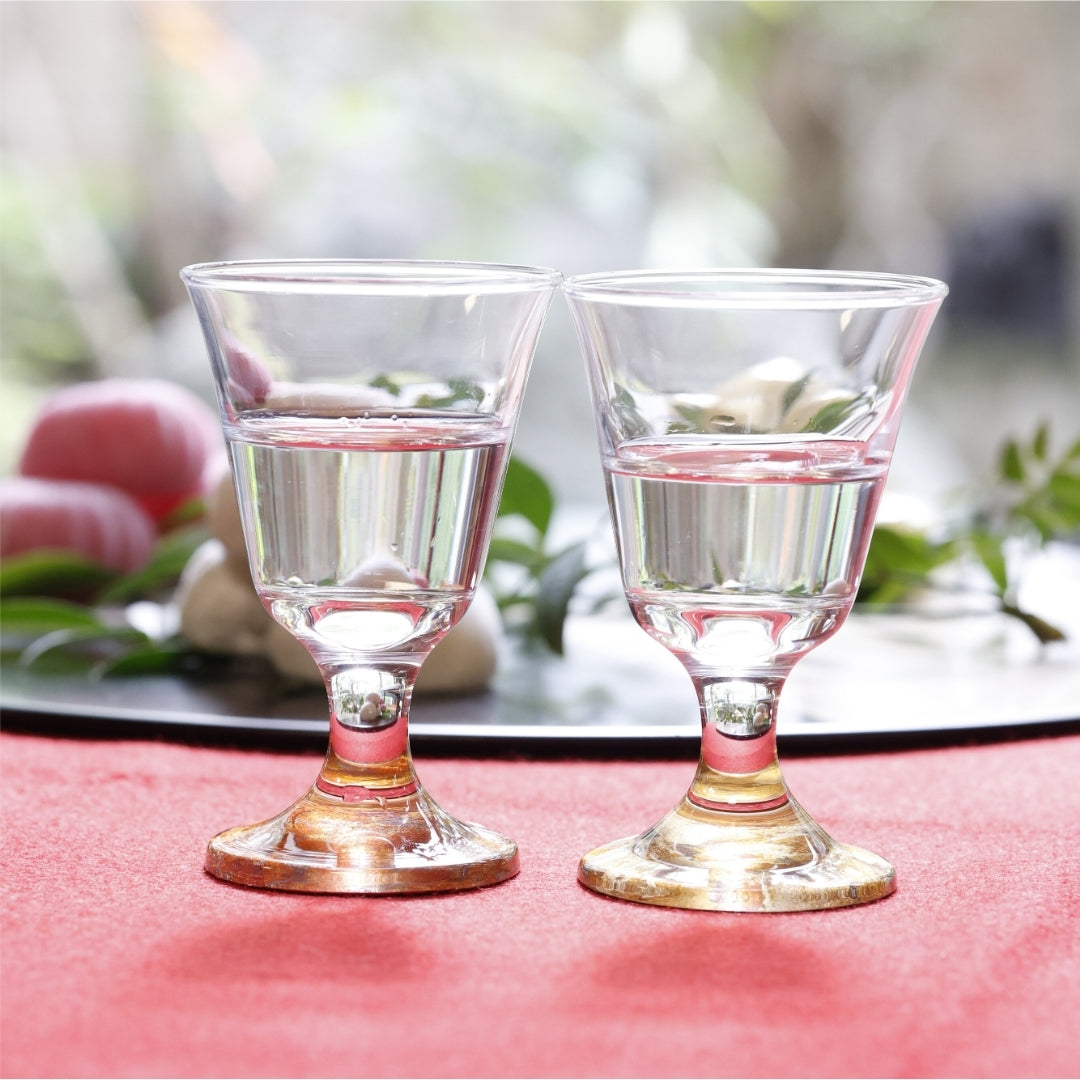 箔ちらし 高杯グラス ペア
