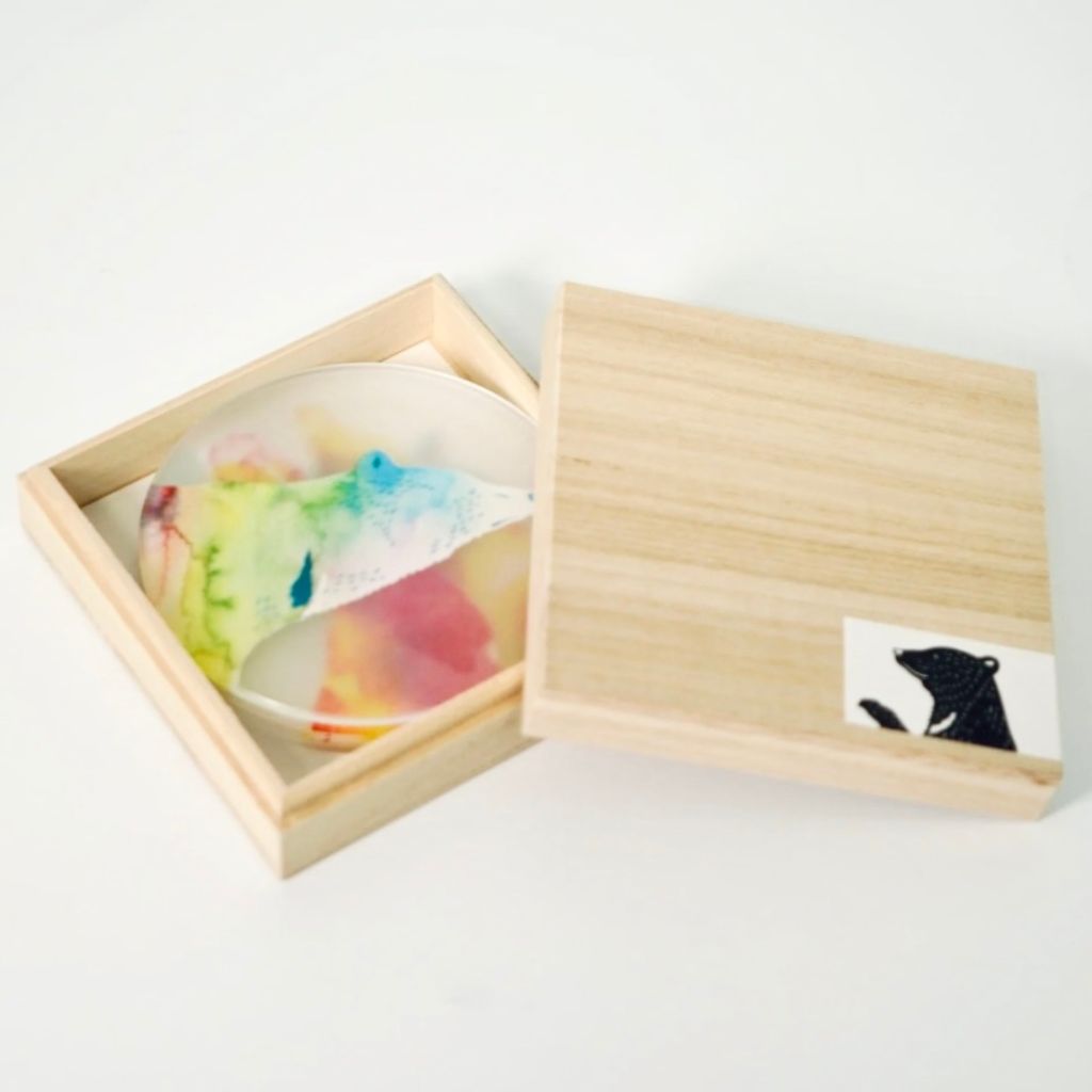 toumei 切り絵コースター 木箱入り4枚セット