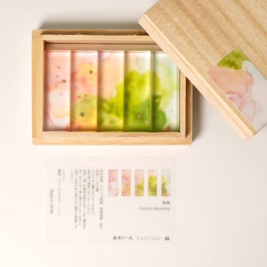 toumei あわいろ はしおき 桜 木箱入り5個セット「初桜」