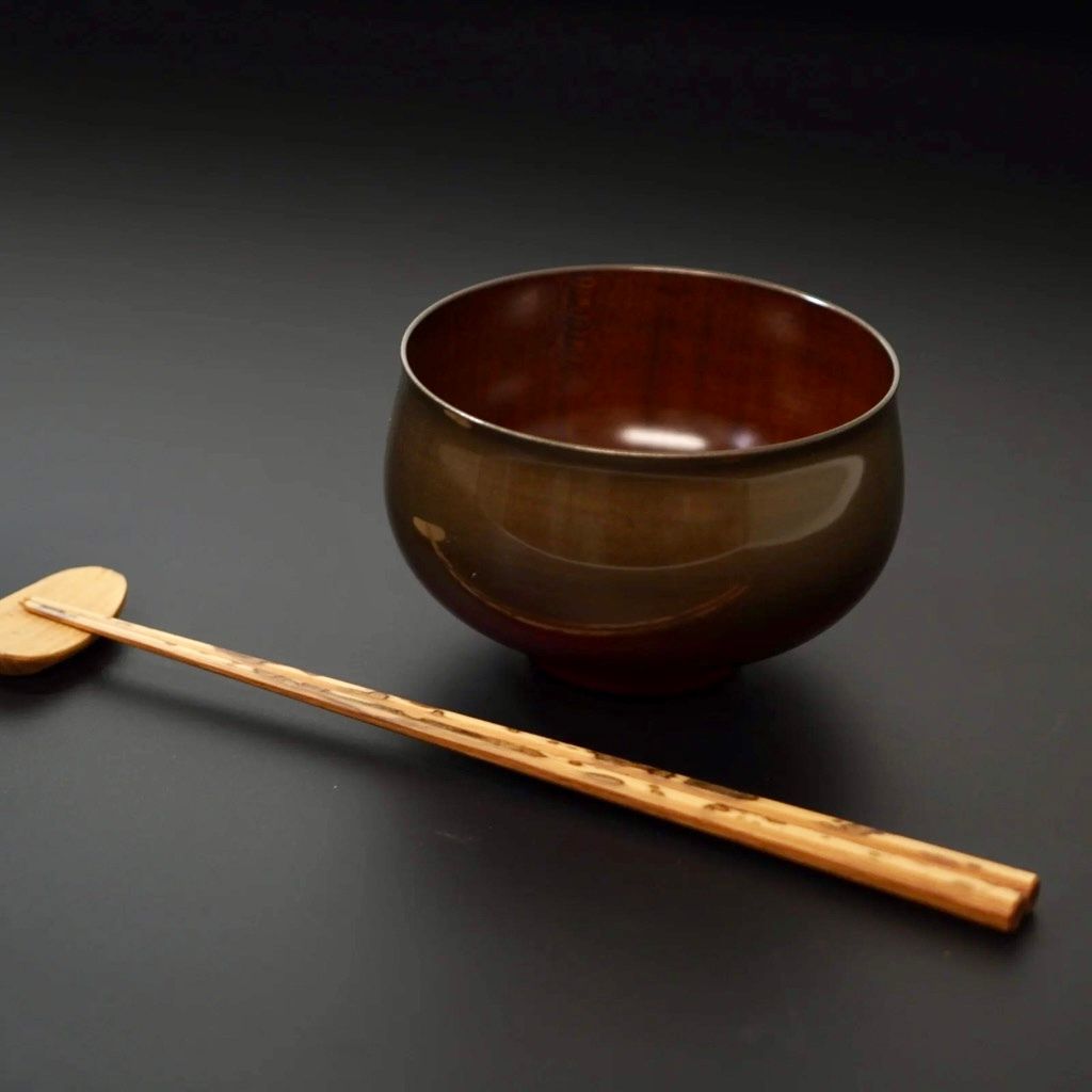 京都 清水銘竹 箸 図面竹 八角拭漆 ペア