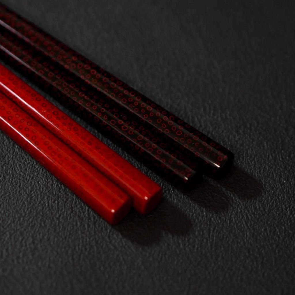 津軽 七々子塗 箸 朱(20.5cm/23.5cm)