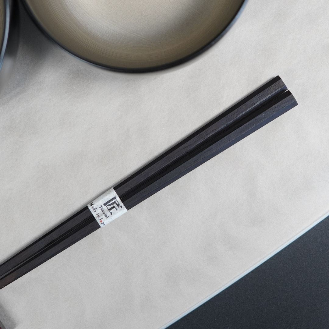 漆八角先黒檀 箸(24.0cm/22.0cm)