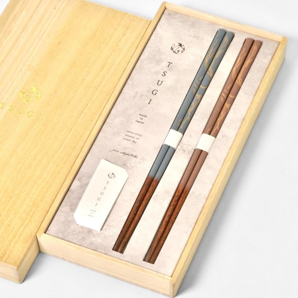 若狭 食洗対応箸 TSUGI 夫婦箸 (BL/PK)