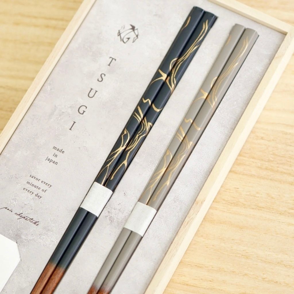 若狭 食洗対応箸 TSUGI 夫婦箸 (NV/GY)