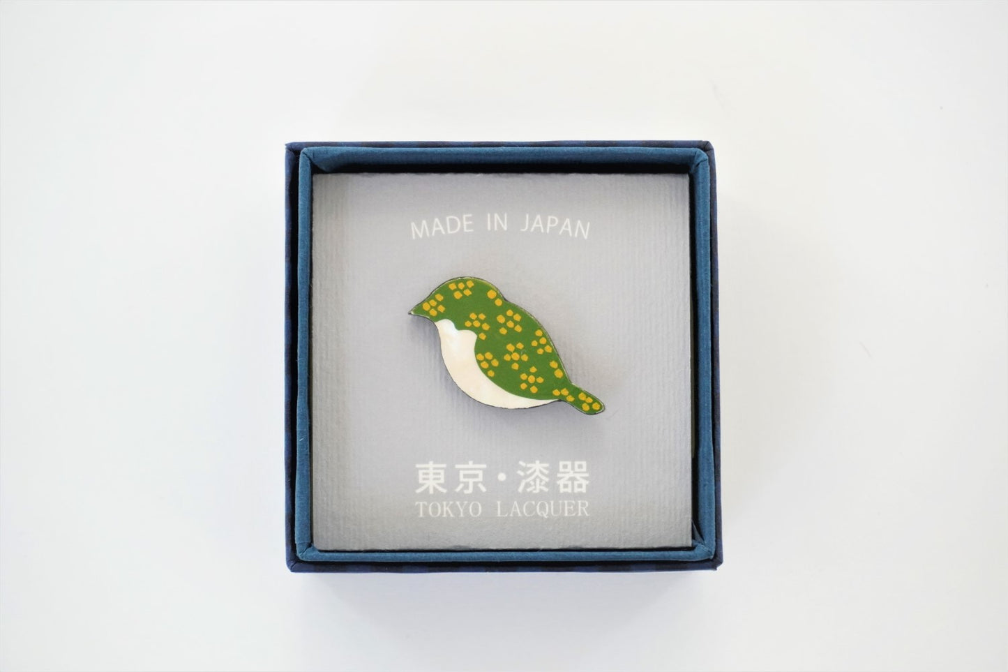 うるしピンズ ラデン小鳥 箱入 正面