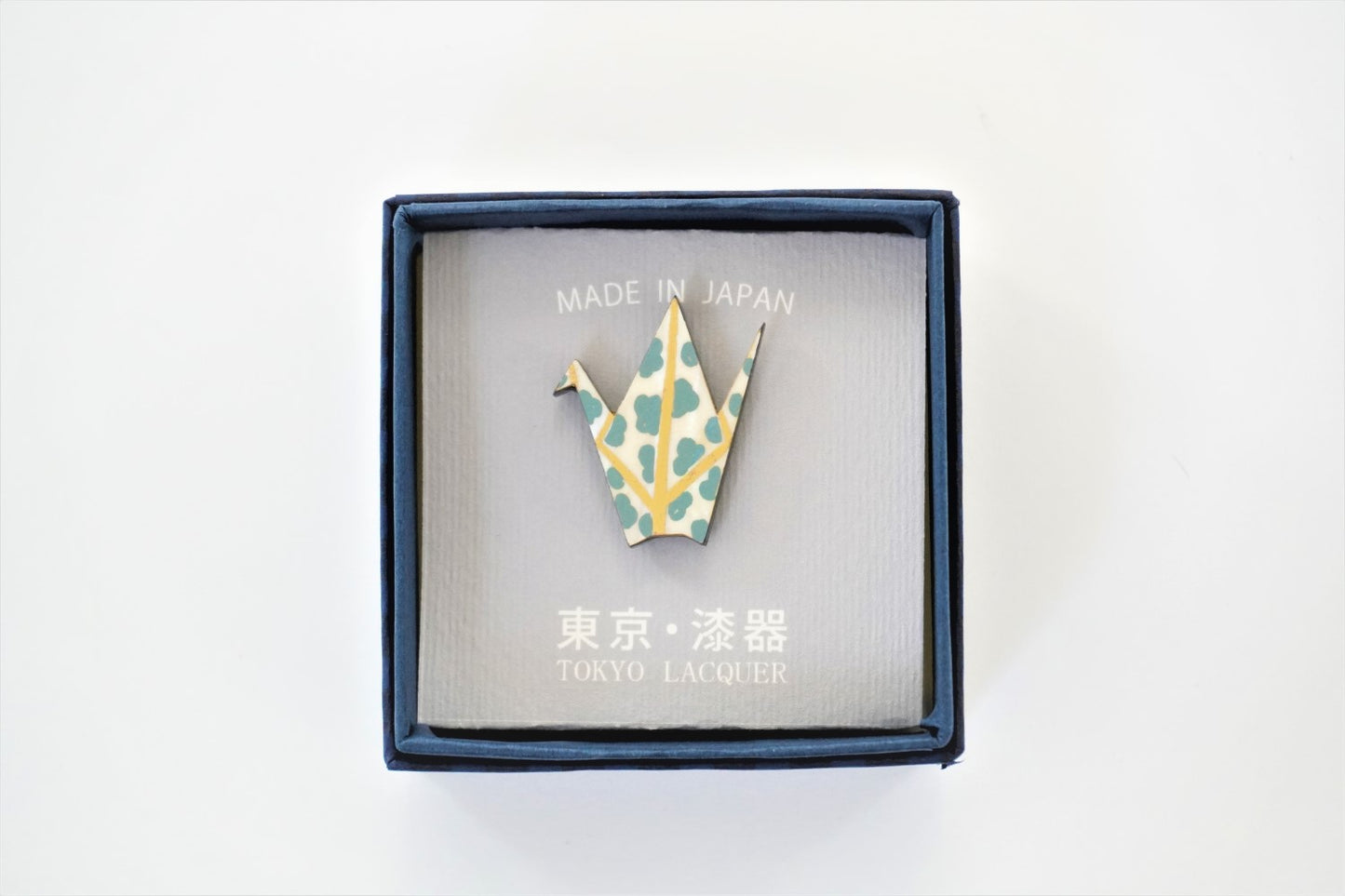 うるしピンズ ラデン折鶴 箱入 正面