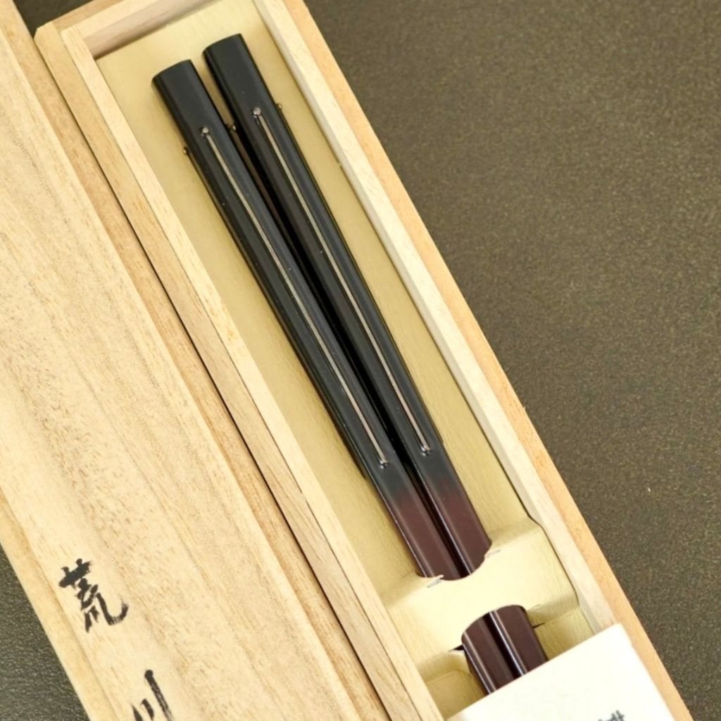 荒川文彦作 箸 銀線紋