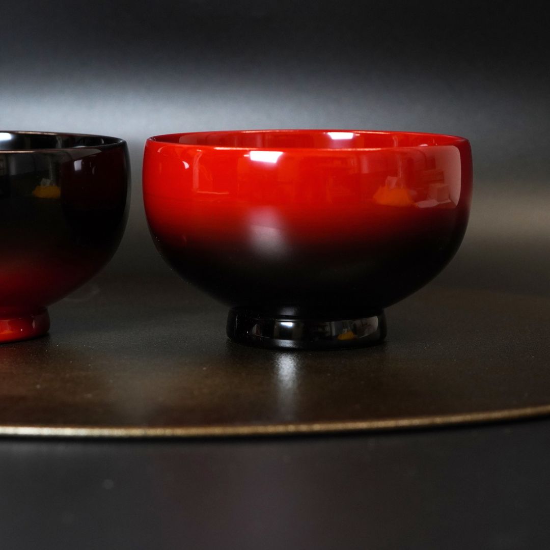 山中 ぼかし夫婦椀 – 漆器 高翆