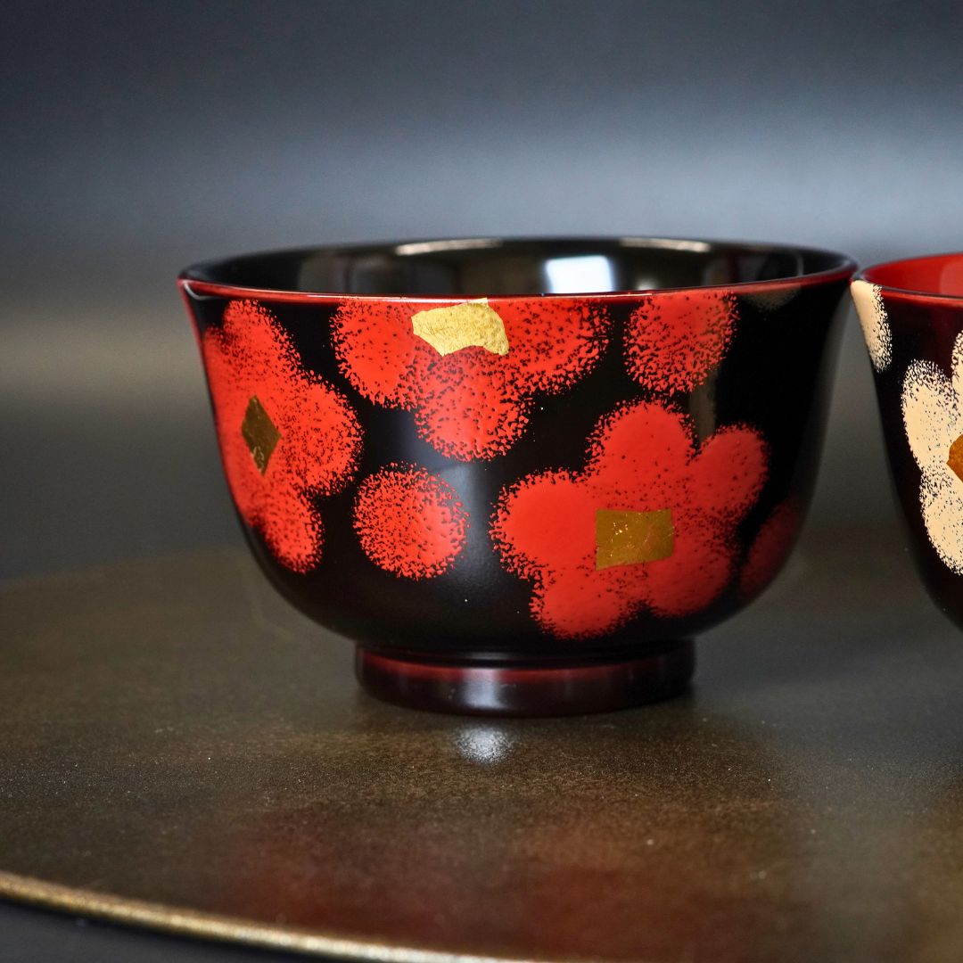 越前 うるし華夫婦椀 – 漆器 高翆