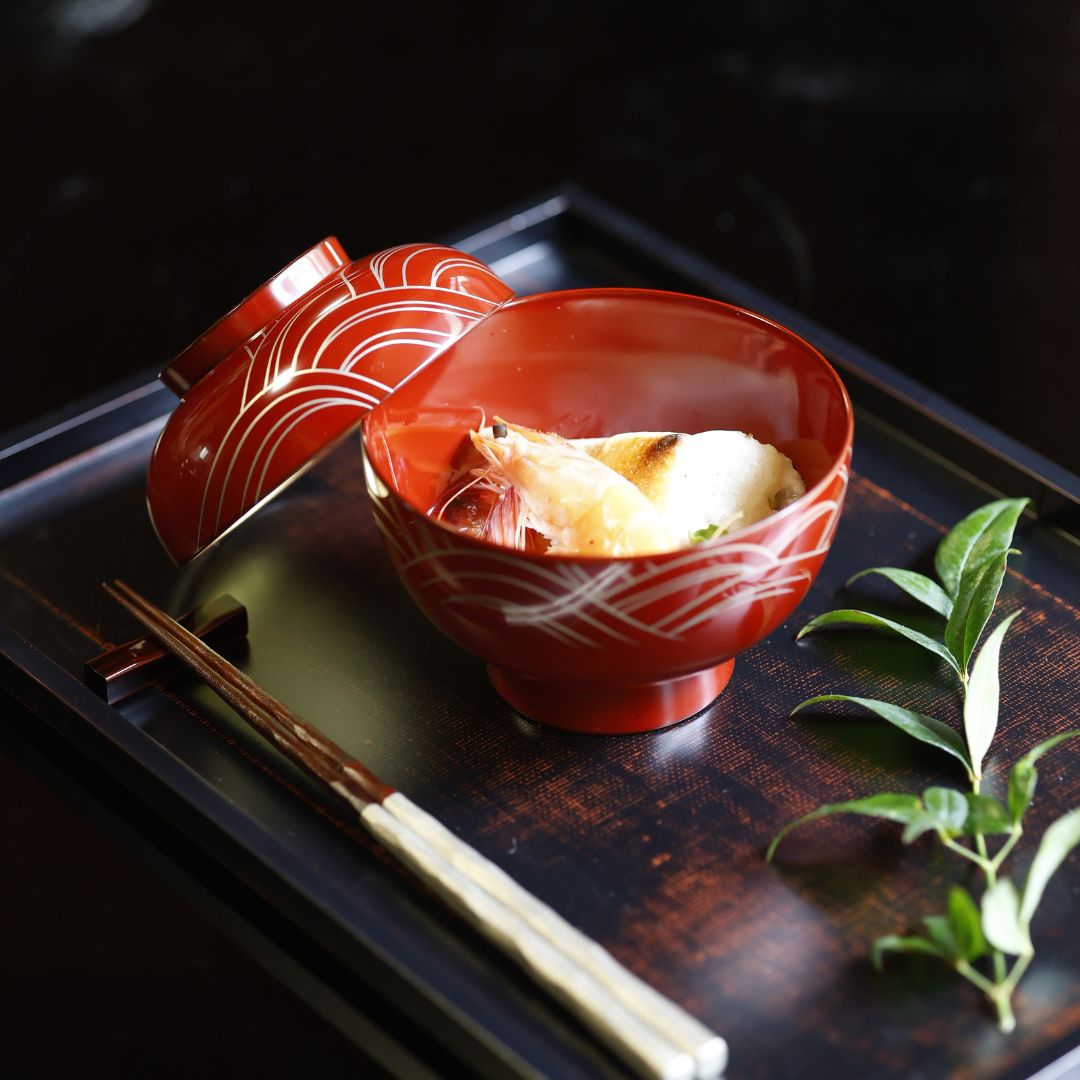 越前 光琳波 雑煮椀 – 漆器 高翆