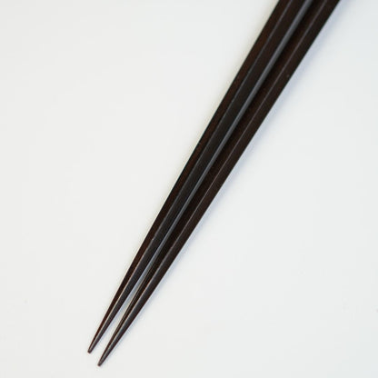 縞黒檀五角箸 持手螺鈿（21.5cm/23.5cm）