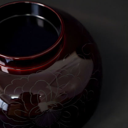 越前牡丹彫お好み椀 溜内黒