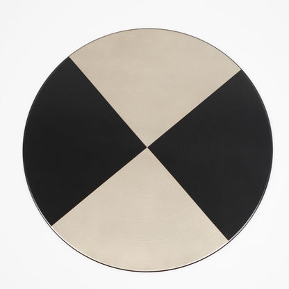 越前 尺二丸マット 黒ハケ目市松 銀