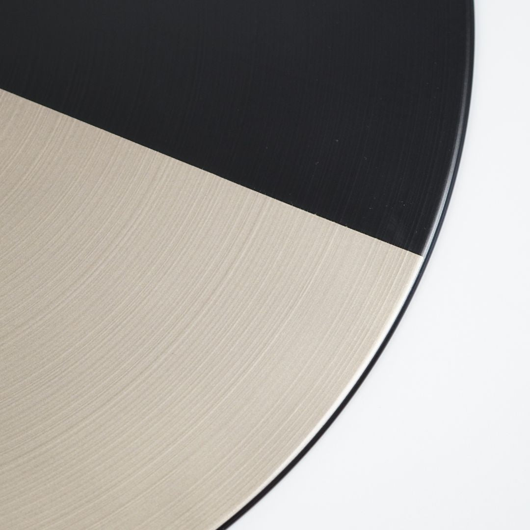 越前 尺二丸マット 黒ハケ目市松 銀