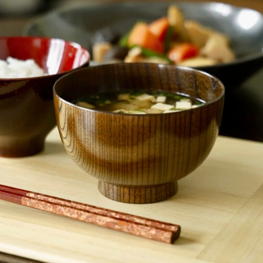 山中 食洗機対応 仙才型汁椀 欅