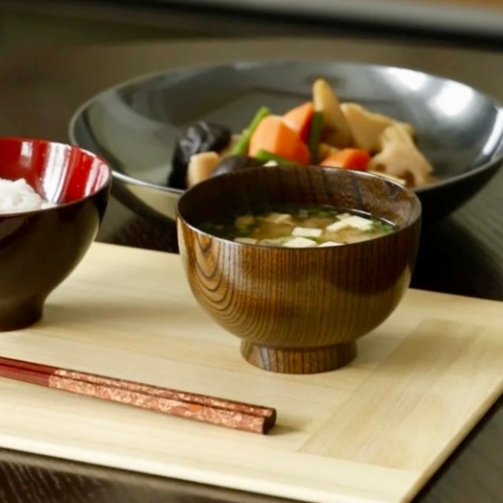 山中 食洗機対応 仙才型汁椀 欅 – 漆器 高翆
