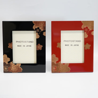 会津塗 フォトフレーム 金彩桜