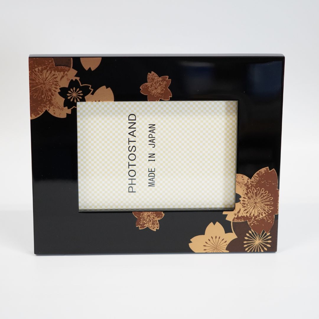 会津塗 フォトフレーム 金彩桜