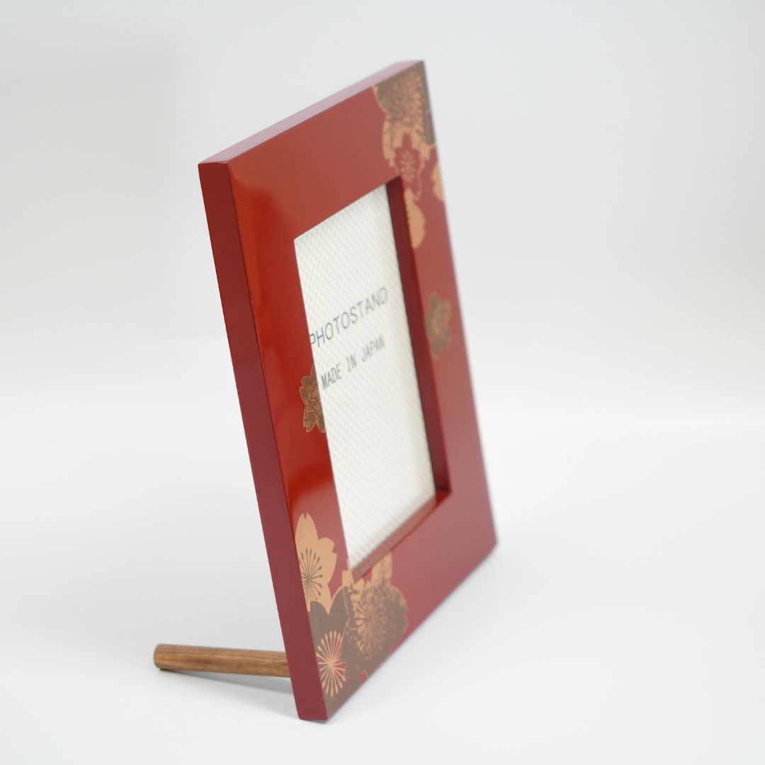 会津塗 フォトフレーム 金彩桜