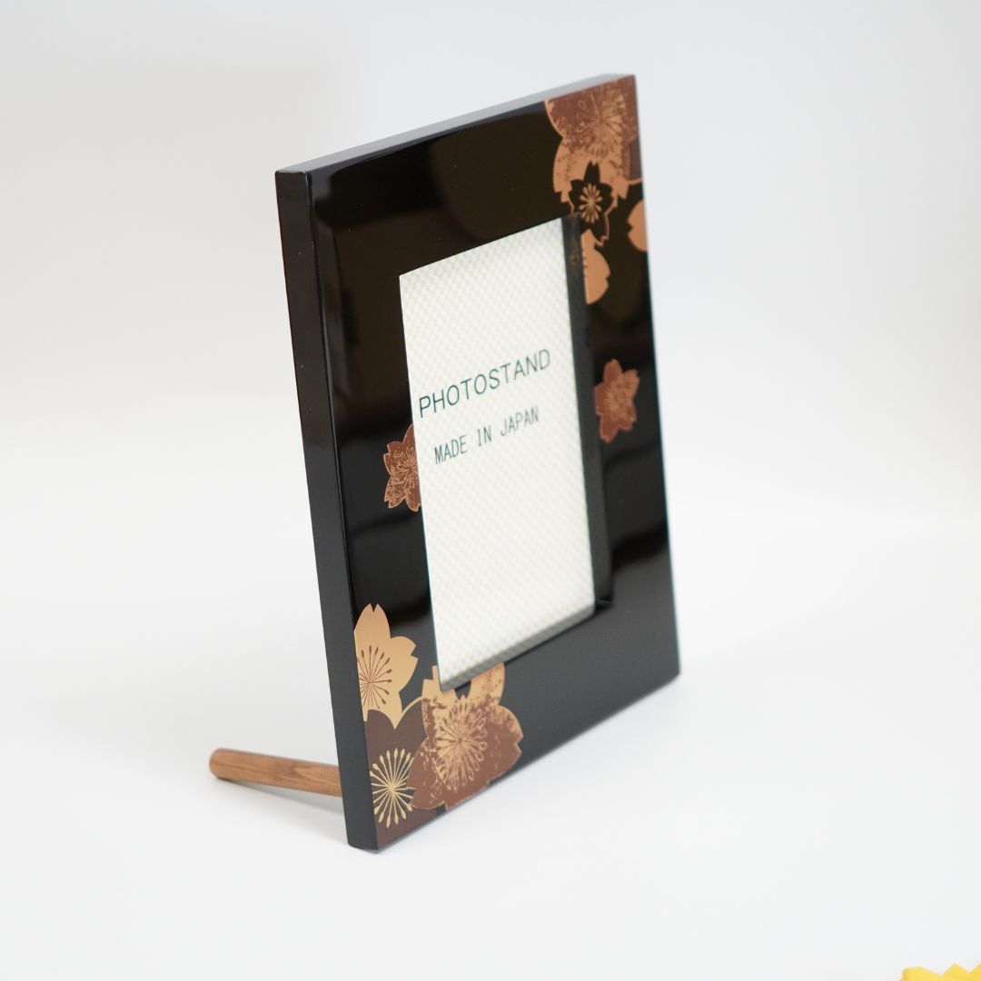 会津塗 フォトフレーム 金彩桜