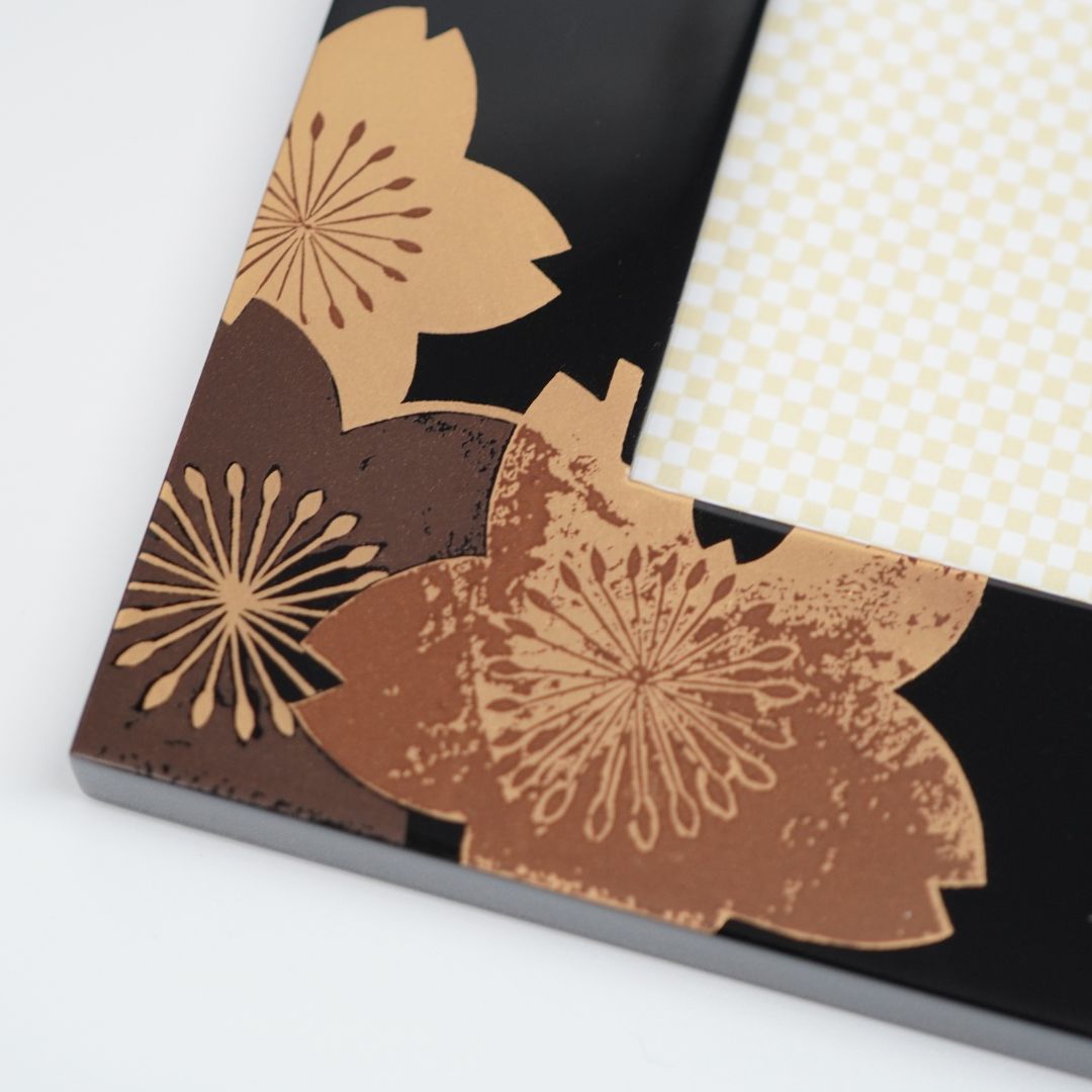 会津塗 フォトフレーム 金彩桜