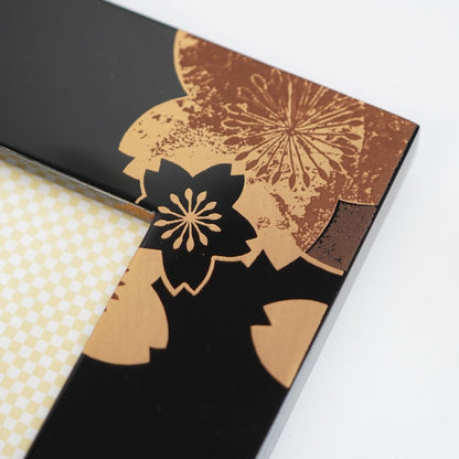 会津塗 フォトフレーム 金彩桜