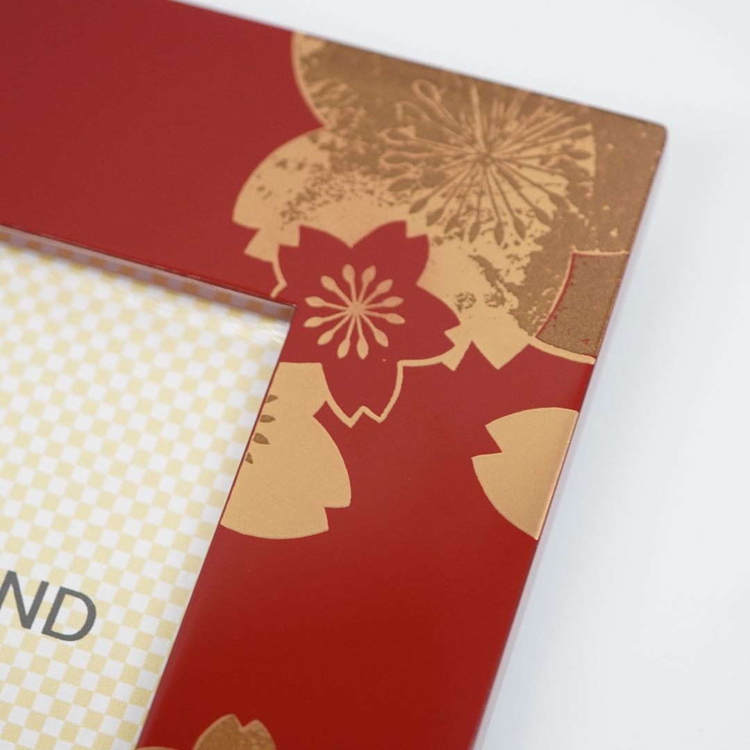 会津塗 フォトフレーム 金彩桜 – 漆器 高翆