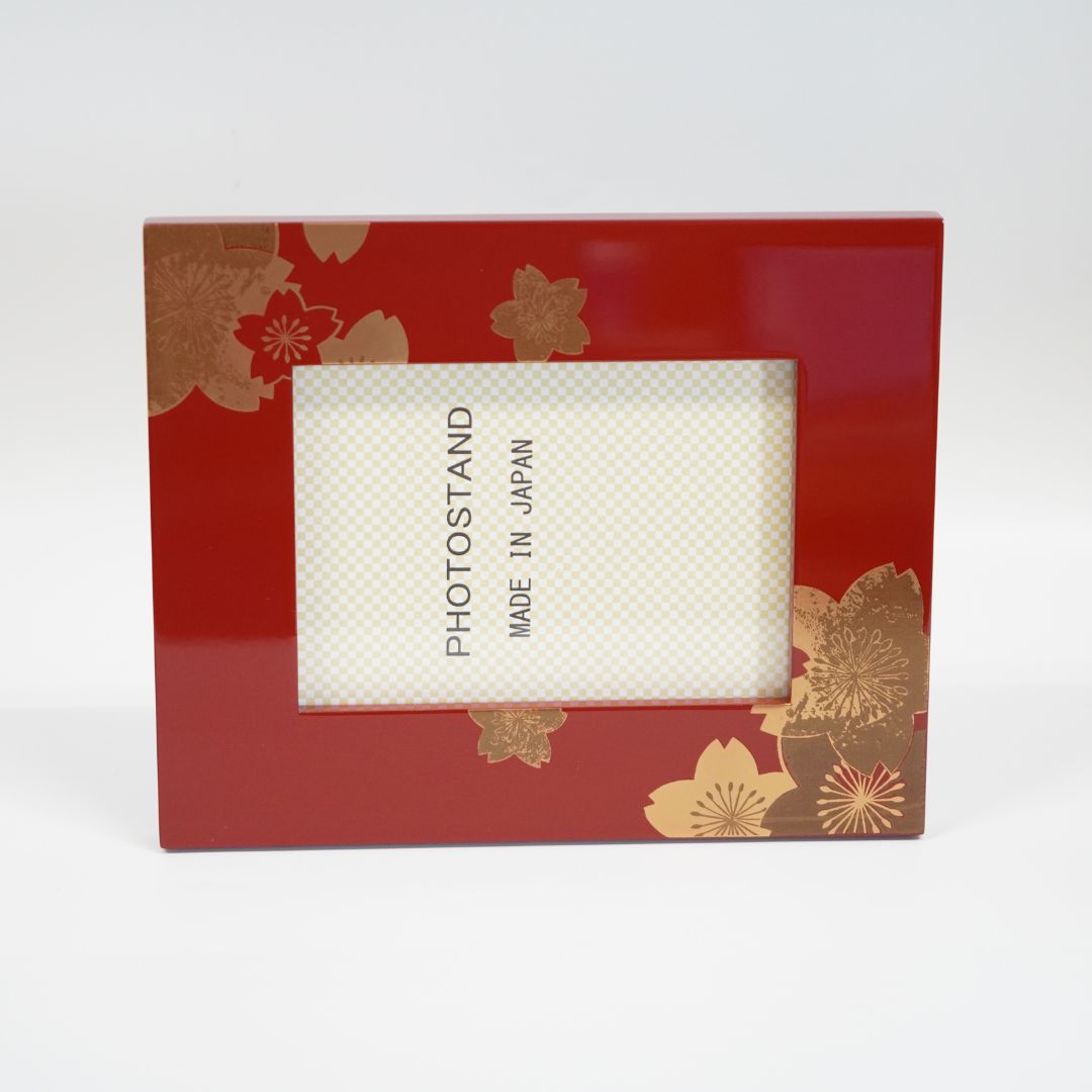 会津塗 フォトフレーム 金彩桜