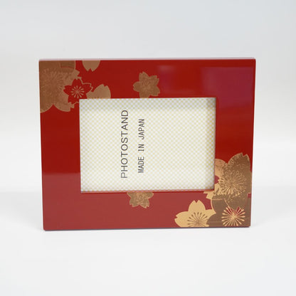 会津塗 フォトフレーム 金彩桜