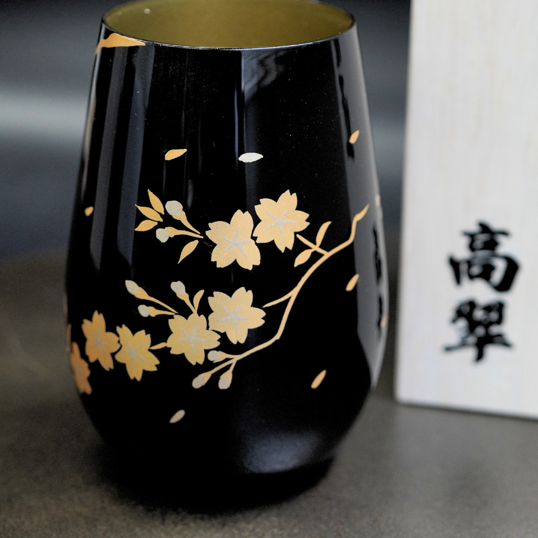 漆グラス 玄 夜桜