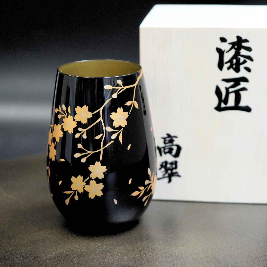 漆グラス 玄 夜桜