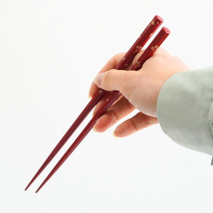 六角 拭漆 小花ちらし 22.5cm