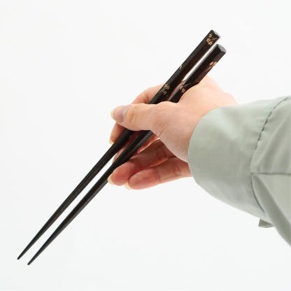 六角 拭漆 小花ちらし 22.5cm