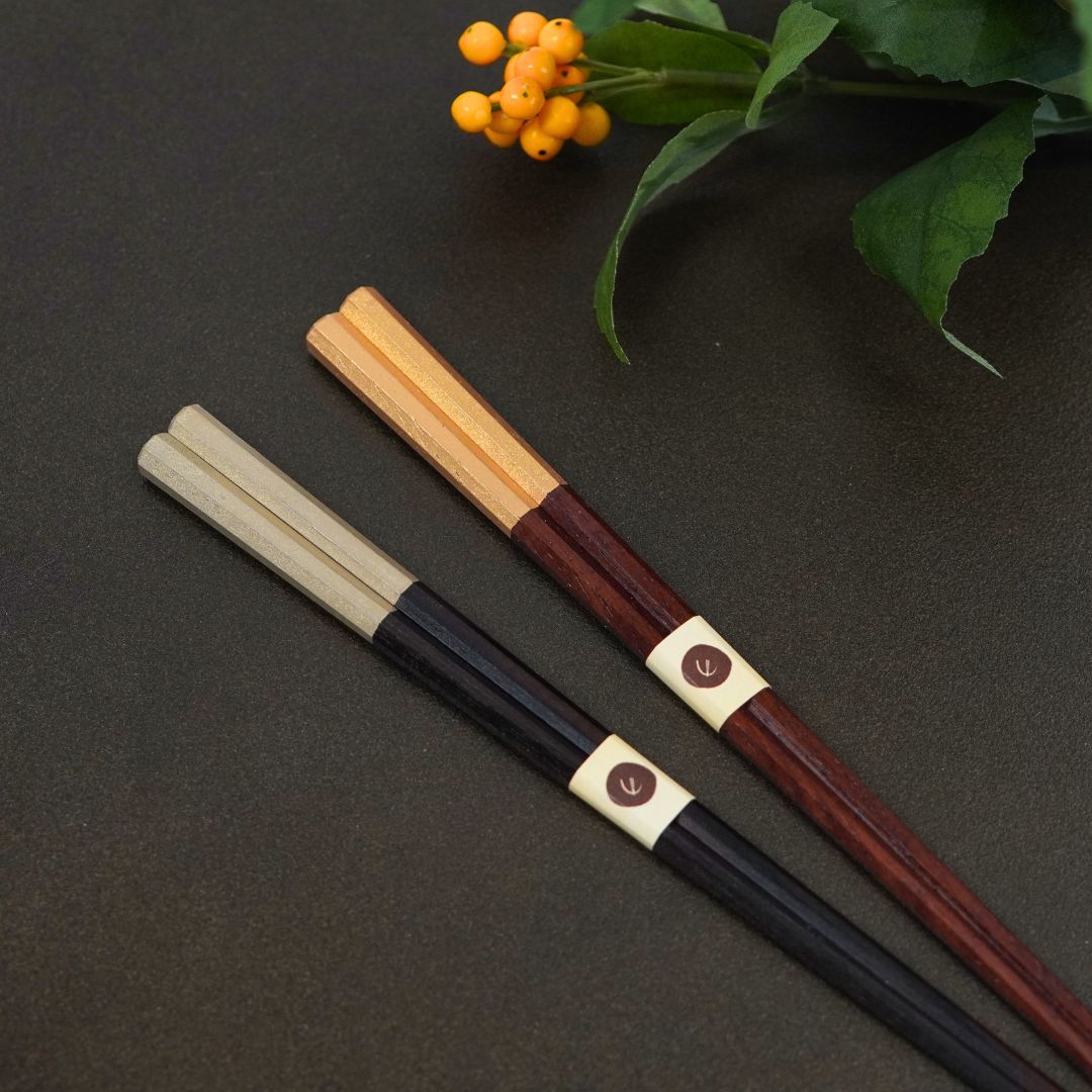越前 先八角黒檀紫檀箸 (22cm/23.5cm)