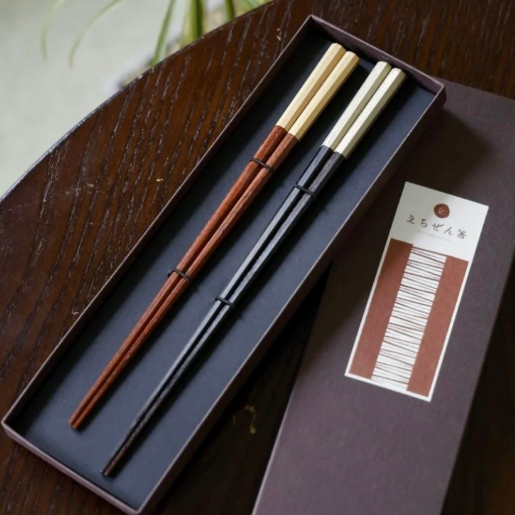 越前 先八角黒檀紫檀夫婦箸 (22cm/23.5cm)