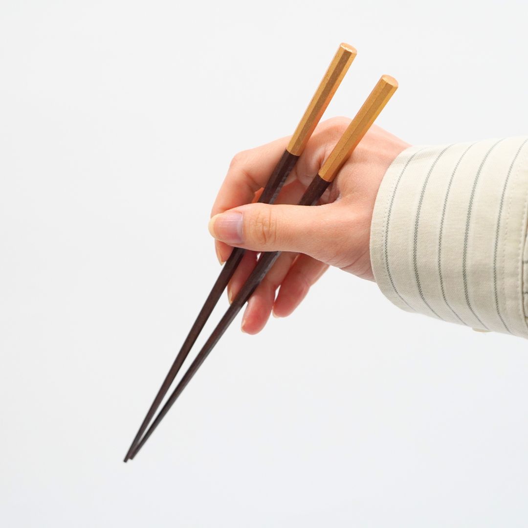 越前 先八角黒檀紫檀箸 (22cm/23.5cm)