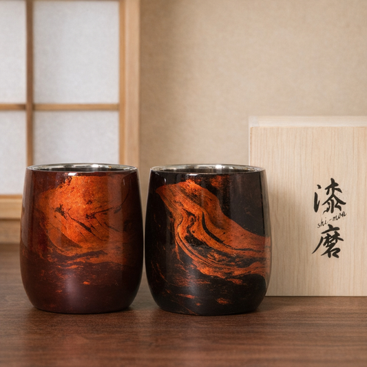 漆磨 2重ロックカップ 白檀 ダルマ