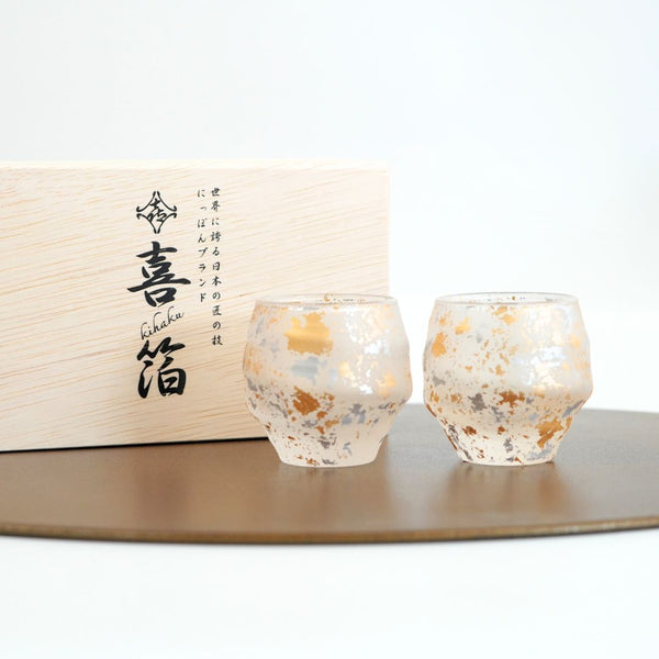 喜箔グラス　ぐい吞みペア