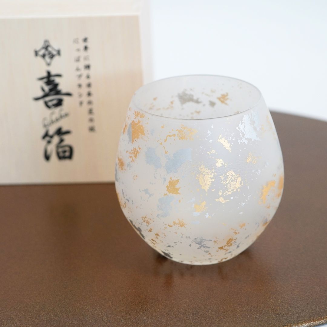 喜箔グラス　丸ロックタンブラー