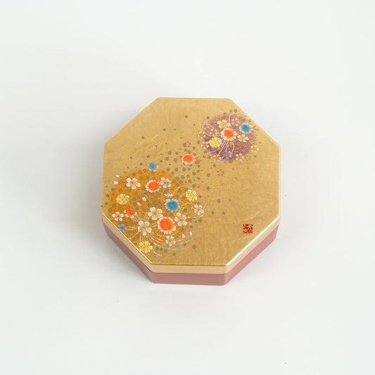 箔工芸花丸 八角小箱