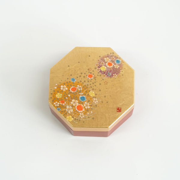 箔工芸花丸 八角小箱