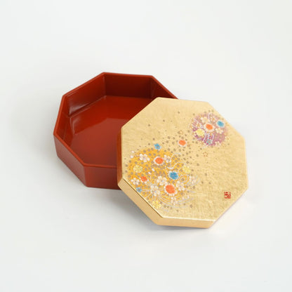 箔工芸花丸 八角小箱